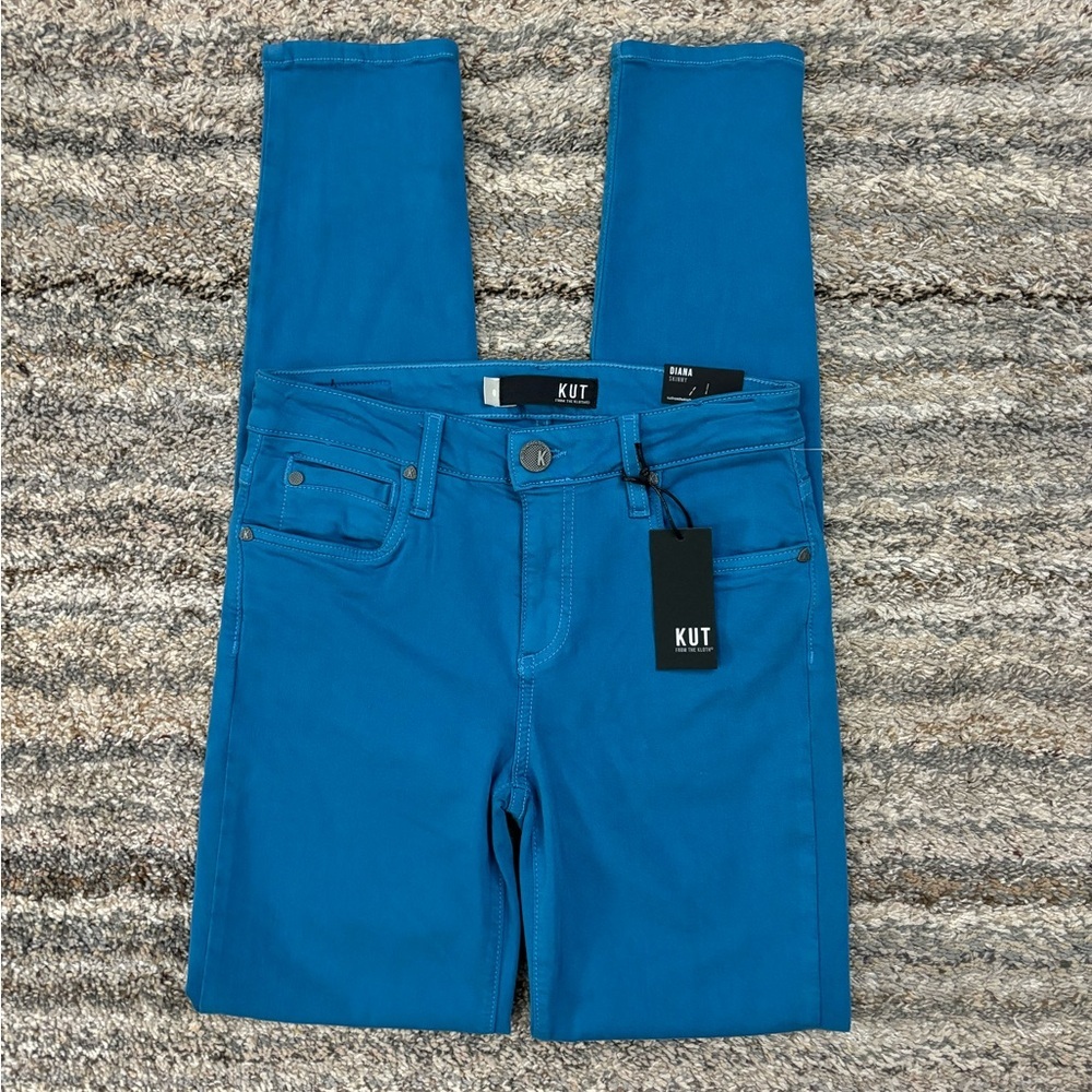 KUT From The Kloth Diana Skinny Jeans Sz 0 NWT | KUT Blue Diana Skinny Jeans - - Picture 6 of 14